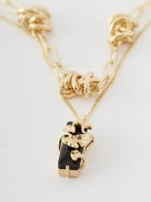 Cascade necklace with black pendant