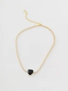 Necklace in the form of a chain with a gold finish