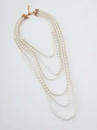 Cascade necklace with pearl beads