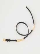 Narrow leather strap in black color