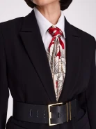 Wide black leather belt