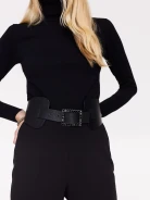 Black wide belt with elastic at the back