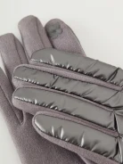 Silver long quilted fabric gloves