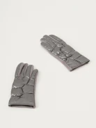 Silver long quilted fabric gloves
