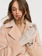 Beige wool gloves