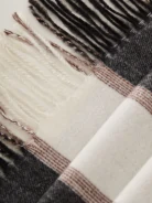 Checkered scarf with tassels at the ends