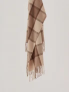 Checkered scarf with tassels at the ends
