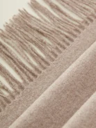 Elegant light brown shawl with tassels at the ends