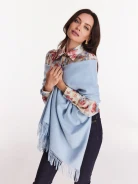 Light grey classic shawl with tassels