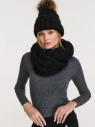 Structured chimney type shawl in black color