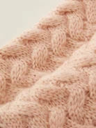 Peach shade knitted shawl of chimney type