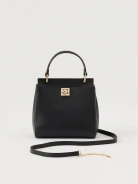 Black bucket bag