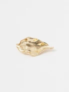 Gold-plated leaf-shaped brooch