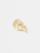 Gold-plated leaf-shaped brooch