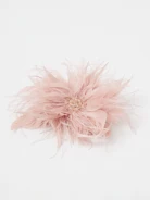 Large pink feather brooch