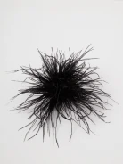 Black brooch with ostrich feathers