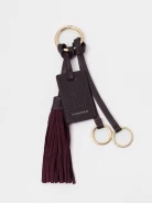 Burgundy leather keyring with pendant