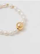 Gold-plated bracelet with natural pearls