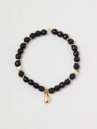 Gold-plated bracelet with onyx