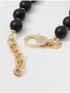 Gold-plated bracelet with onyx and hematite