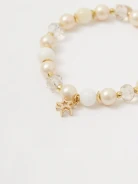 Gold-plated bracelet with natural stones