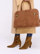 Low-heeled suede ankle boots