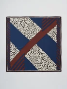 Silk scarf with geometric patterns