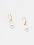 Gold-plated earrings with imitation pearls