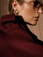 Gold-plated earrings with an irregular shape