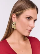 Gold-plated earrings with an irregular shape