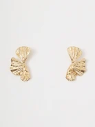 Gold-plated earrings with an irregular shape