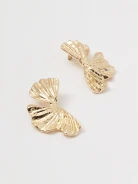Gold-plated earrings with an irregular shape