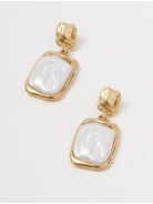 Elegant gold-plated earrings with pearl eyes