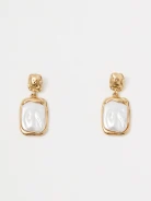 Elegant gold-plated earrings with pearl eyes
