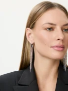 Silver-colored earrings with glass beads