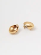 Gold-plated earrings with an organic shape