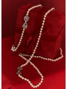 Long double necklace with pearls