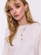 Necklace in the form of a tie with a drop motif