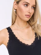 Long pearl bead necklace