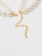 Double-strand necklace with glass pearls