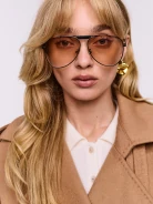 Aviator sunglasses with brown lenses