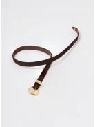 Chocolate-colored strap made of bombato leather