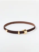 Chocolate-colored strap made of bombato leather