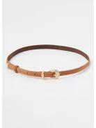 Brown suede leather belt with decorative buckle