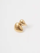 Gold-plated one-size ring with a drop motif