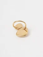 Gold-plated one-size ring with a drop motif