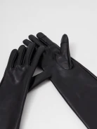 Black gloves made of natural leather