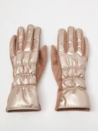 Beige warm five-finger gloves