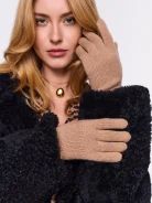 Carmel-colored cashmere gloves