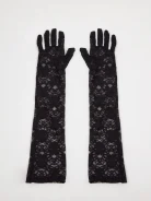 Long black lace gloves